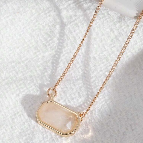 Geometric Gemstone Pendant Necklace (Purple, Brown, White, Blue) - Picture 3 of 13